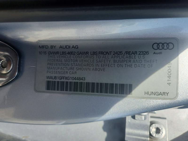 Продаж на аукціоні авто 2016 Audi S3, vin: WAUB1GFFXG1044843, номер лоту: 53645076