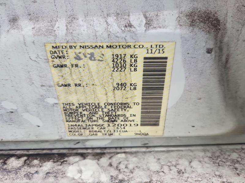 Aukcja sprzedaży 2016 Nissan Altima, vin: 1N4AL3AP6GC120019, numer aukcji: 53516976