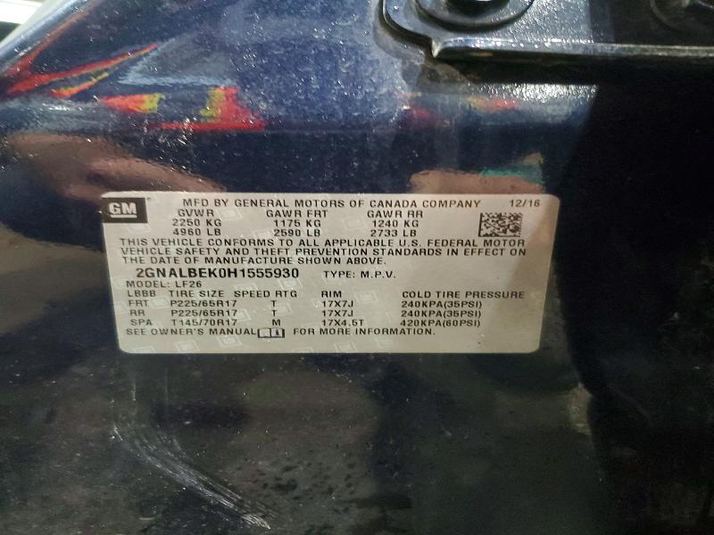 Aukcja sprzedaży 2017 Chevrolet Equinox, vin: 2GNALBEK0H1555930, numer aukcji: 54404196