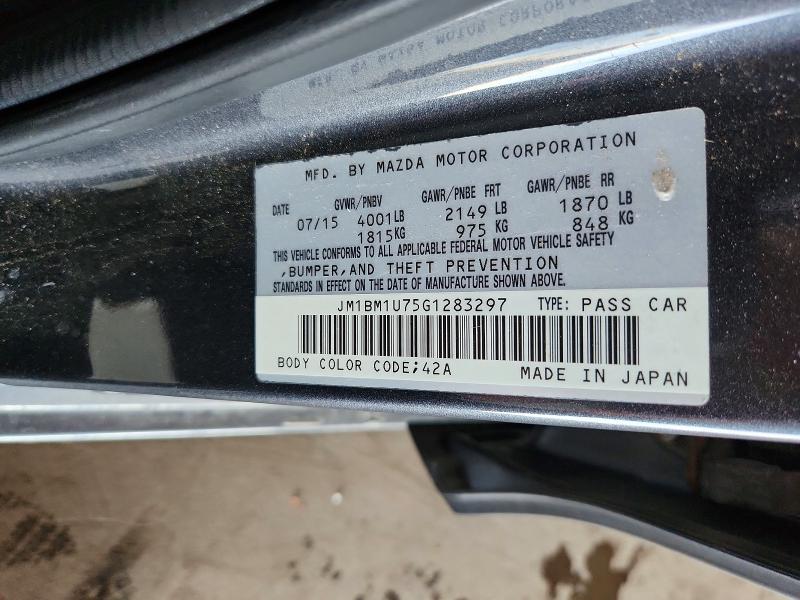 2016 Mazda 3 მანქანა იყიდება აუქციონზე, vin: JM1BM1U75G1283297, აუქციონის ნომერი: 53116006
