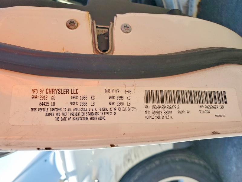 2008 Dodge Caliber მანქანა იყიდება აუქციონზე, vin: 1B3HB48B48D647212, აუქციონის ნომერი: 53466006