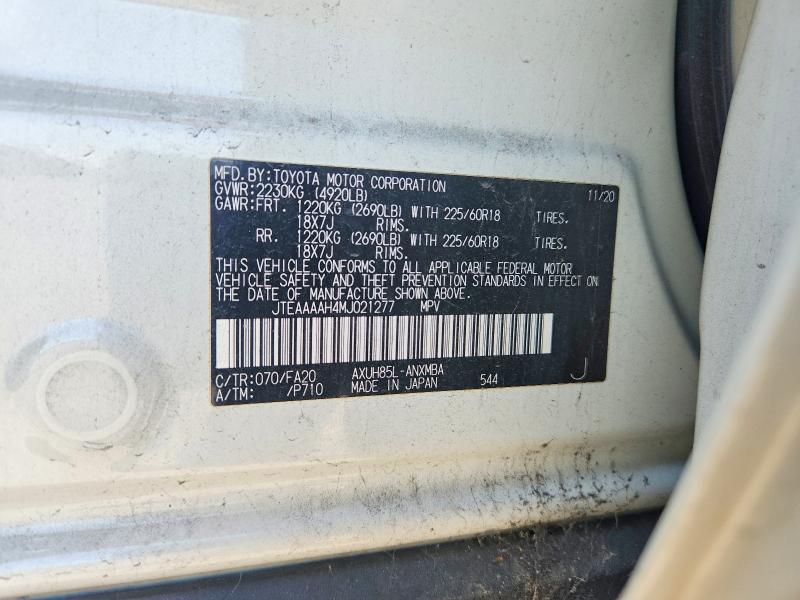 52589426 :رقم المزاد ، JTEAAAAH4MJ021277 vin ، 2021 Toyota Venza مزاد بيع