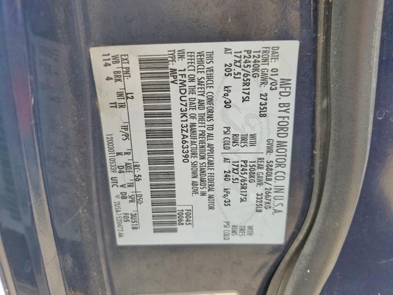 2003 Ford Explorer მანქანა იყიდება აუქციონზე, vin: 1FMDU73K13ZA63390, აუქციონის ნომერი: 53000596