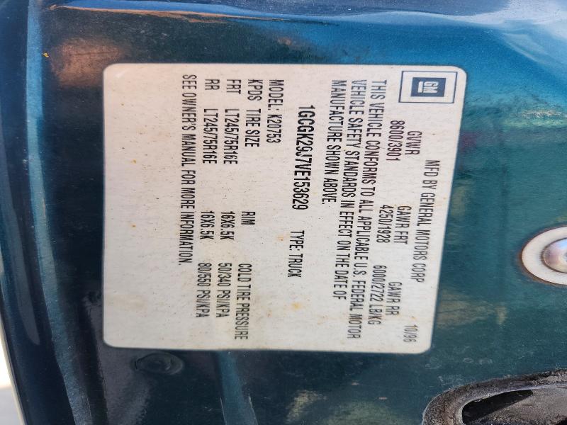 55072966 :رقم المزاد ، 1GCGK29J7VE153629 vin ، 1997 Chevrolet Gmt-400 مزاد بيع
