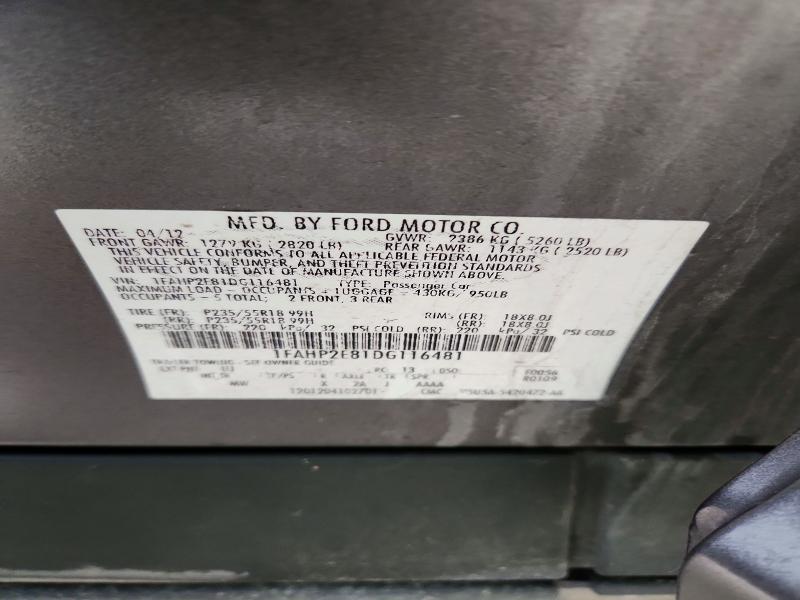 54156776 :رقم المزاد ، 1FAHP2E81DG116481 vin ، 2013 Ford Taurus مزاد بيع