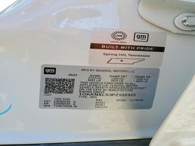 Aukcja sprzedaży 2023 Gmc Acadia, vin: 1GKKNXLS3PZ102323, numer aukcji: 52908086