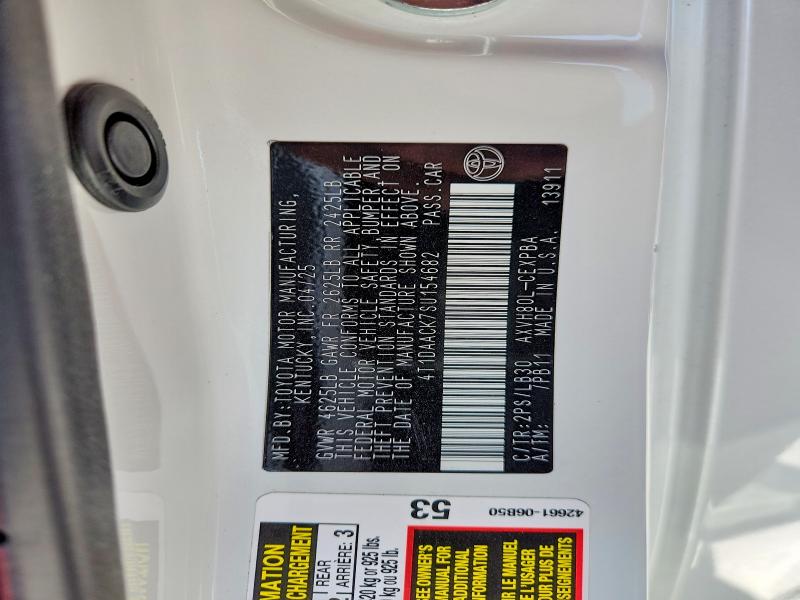 Продажа на аукционе авто 2025 Toyota Camry, vin: 4T1DAACK7SU154682, номер лота: 53103246