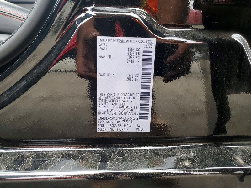 Продажа на аукционе авто 2025 Nissan Altima, vin: 1N4BL4CVXSN405566, номер лота: 51760316
