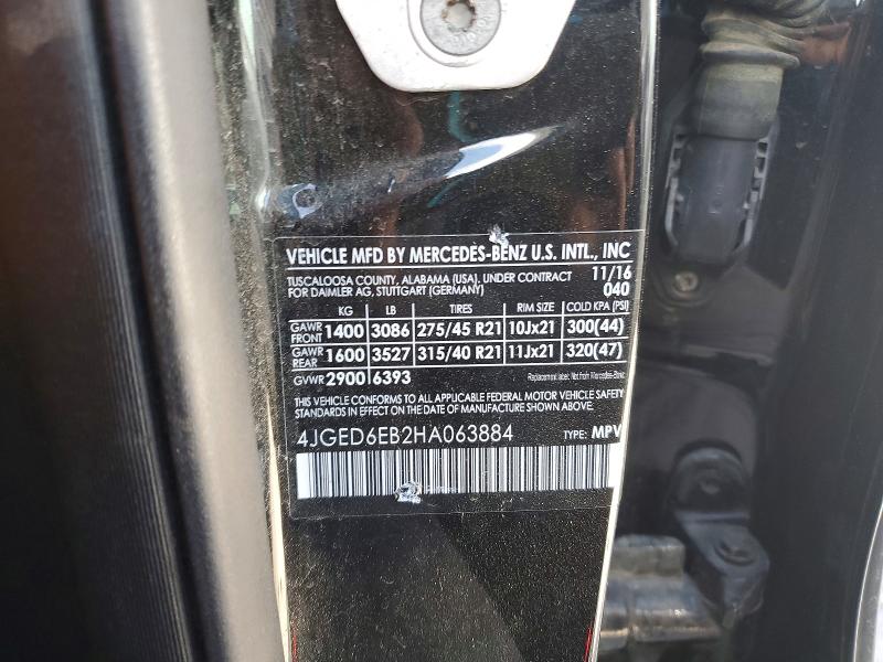 Aukcja sprzedaży 2017 Mercedes-benz Gle Coupe, vin: 4JGED6EB2HA063884, numer aukcji: 53315796
