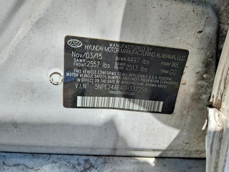 Aukcja sprzedaży 2016 Hyundai Sonata, vin: 5NPE24AF4GH337259, numer aukcji: 53401626
