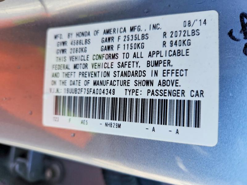 Продажа на аукционе авто 2015 Acura Tlx, vin: 19UUB2F75FA004349, номер лота: 53304216