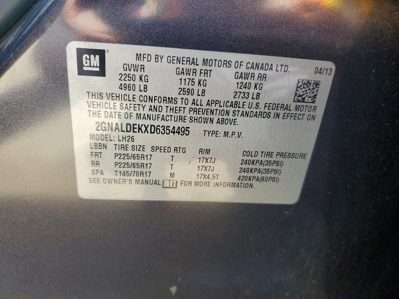 Продажа на аукционе авто 2013 Chevrolet Equinox, vin: 2GNALDEKXD6354495, номер лота: 53933026
