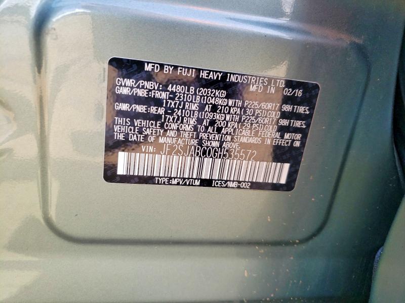 53547996 :رقم المزاد ، JF2SJABC0GH535572 vin ، 2016 Subaru Forester مزاد بيع