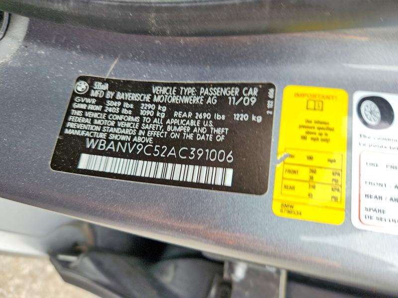 Продажа на аукционе авто 2010 Bmw 535, vin: WBANV9C52AC391006, номер лота: 53347786
