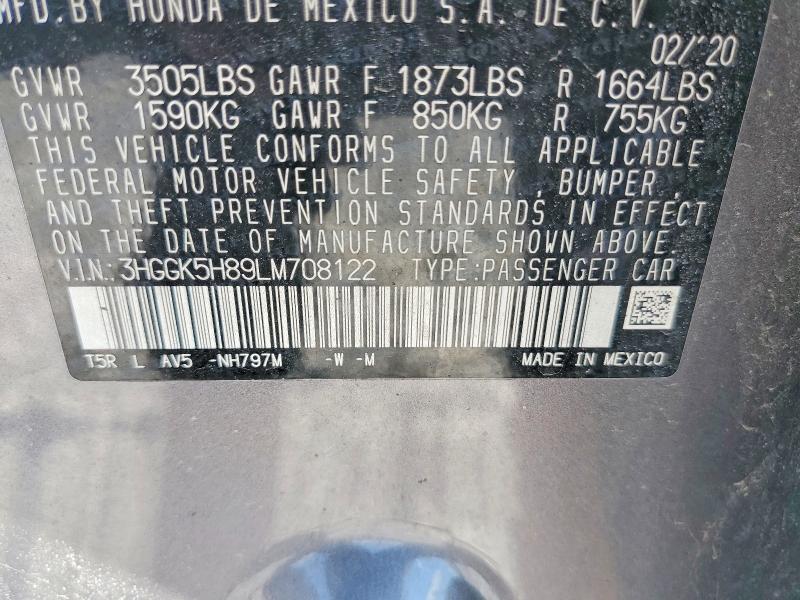 Продажа на аукционе авто 2020 Honda Fit, vin: 3HGGK5H89LM708122, номер лота: 51778486