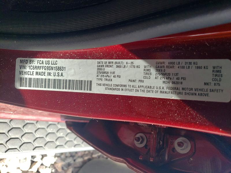 Продаж на аукціоні авто 2025 Ram 1500, vin: 1C6RRFFG9SN158631, номер лоту: 54552266