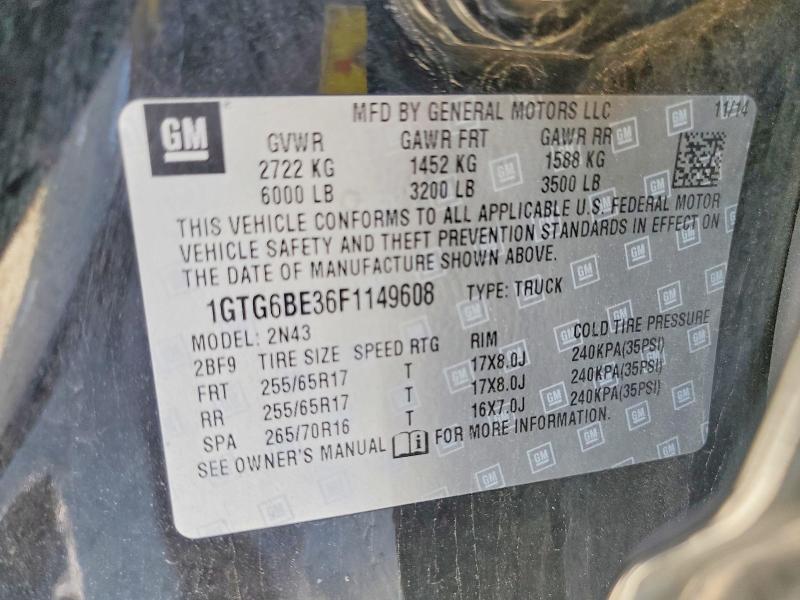 Aukcja sprzedaży 2015 Gmc Canyon, vin: 1GTG6BE36F1149608, numer aukcji: 54184096