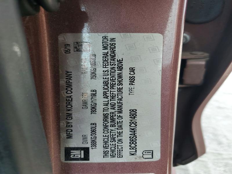 Aukcja sprzedaży 2019 Chevrolet Spark, vin: KL8CB6SA4KC814808, numer aukcji: 53184616