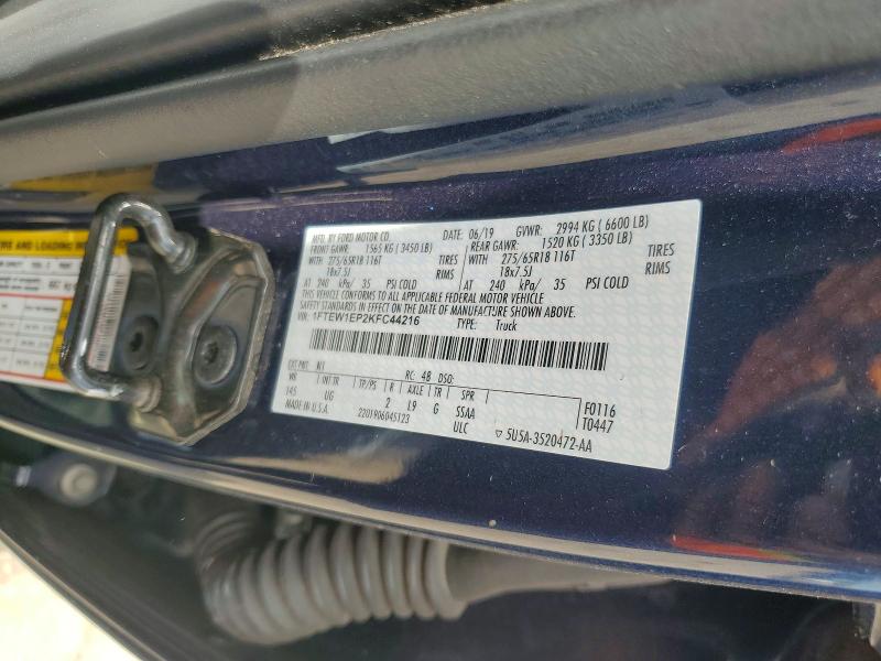 Продаж на аукціоні авто 2019 Ford F150, vin: 1FTEW1EP2KFC44216, номер лоту: 53793976