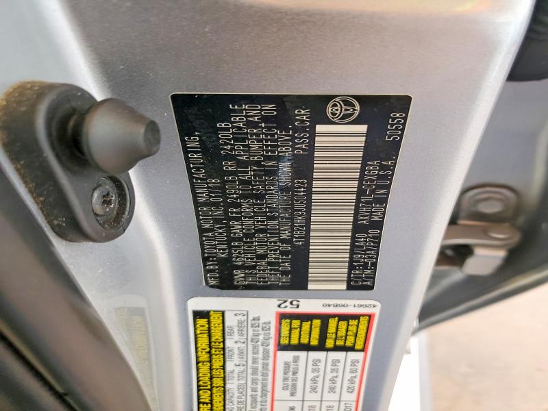 2018 Toyota Camry Hybrid მანქანა იყიდება აუქციონზე, vin: 4T1B21HK9JU504423, აუქციონის ნომერი: 53592376