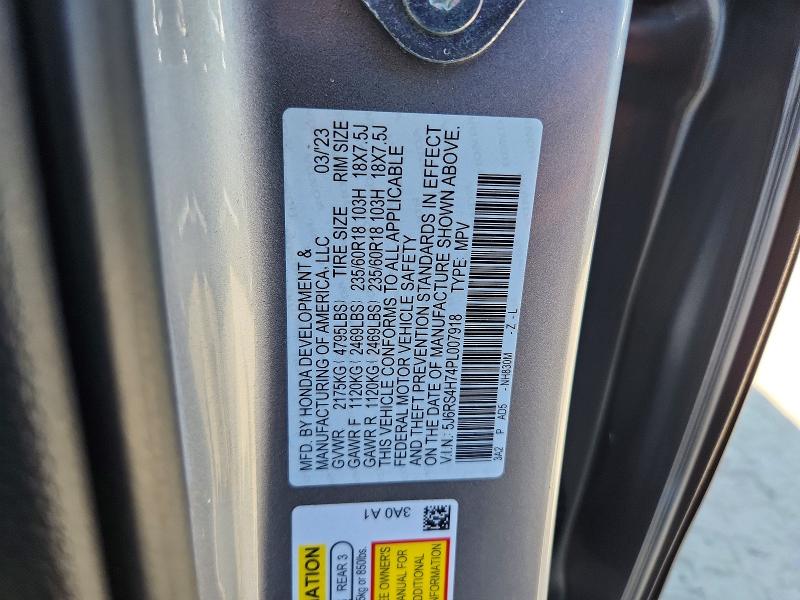 Продаж на аукціоні авто 2023 Honda Cr-v, vin: 5J6RS4H74PL007918, номер лоту: 52544016