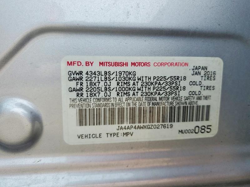55231126 :رقم المزاد ، JA4AP4AWXGZ027619 vin ، 2016 Mitsubishi Outlander Sport مزاد بيع