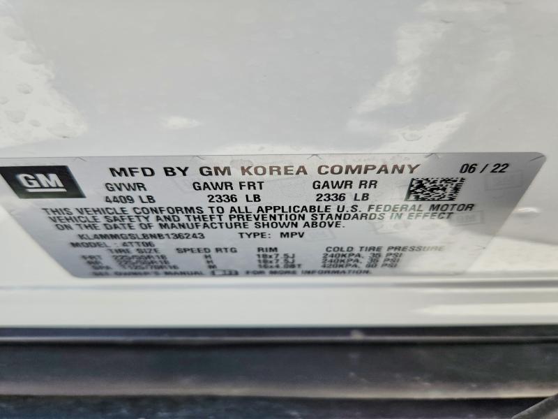 2022 Buick Encore Gx მანქანა იყიდება აუქციონზე, vin: KL4MMGSL8NB136243, აუქციონის ნომერი: 52712176