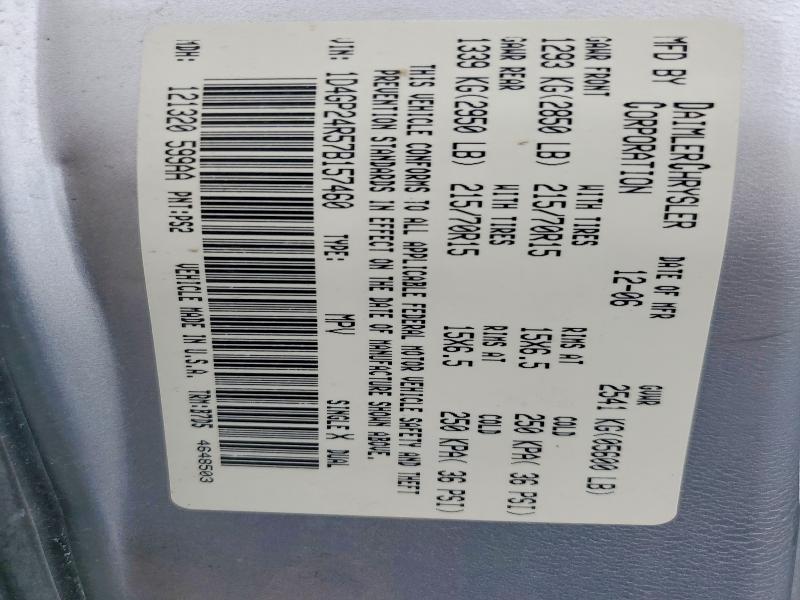 2007 Dodge Grand Caravan მანქანა იყიდება აუქციონზე, vin: 1D4GP24R57B157460, აუქციონის ნომერი: 52269656
