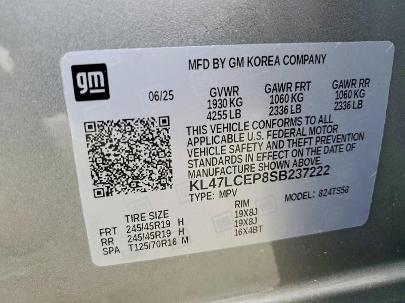 52674906 :رقم المزاد ، KL47LCEP8SB237222 vin ، 2025 Buick Envista مزاد بيع