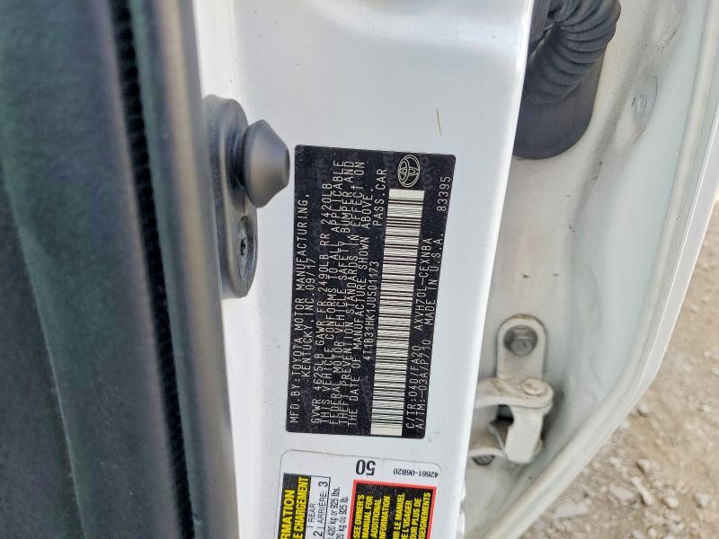 54480706 :رقم المزاد ، 4T1B31HK1JU501173 vin ، 2018 Toyota Camry مزاد بيع