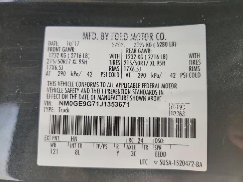 Продажа на аукционе авто 2018 Ford Transit Connect, vin: NM0GE9G71J1353671, номер лота: 52349466