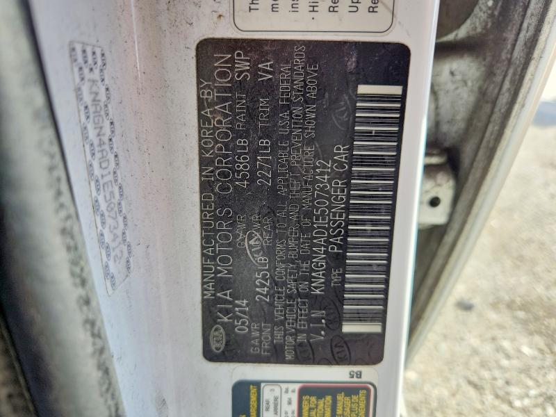 Auction sale of the 2014 Kia Optima, vin: KNAGN4AD1E5073412, lot number: 52339626