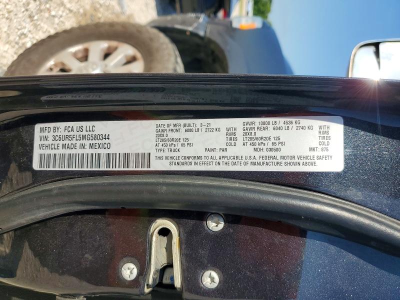 55369006 :رقم المزاد ، 3C6UR5FL5MG580344 vin ، 2021 Ram 2500 مزاد بيع