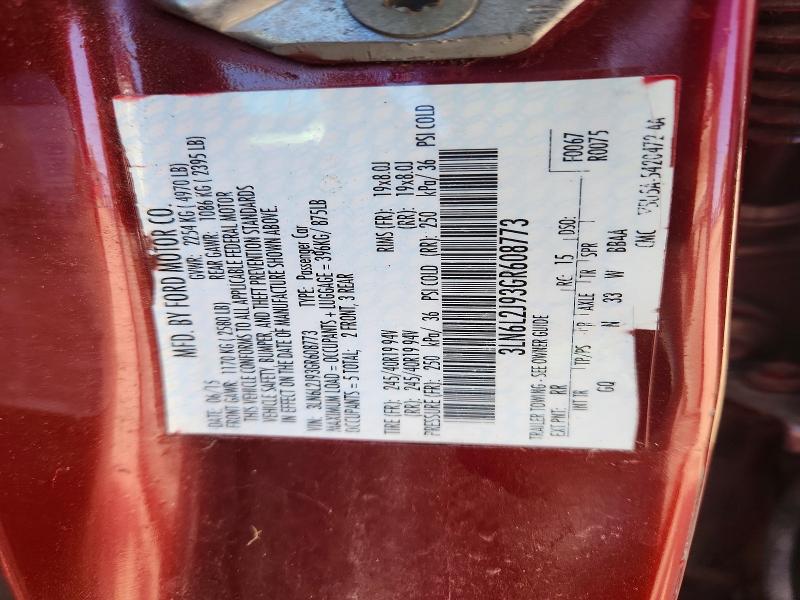 52514916 :رقم المزاد ، 3LN6L2J93GR608773 vin ، 2016 Lincoln Townhouse Mkz مزاد بيع