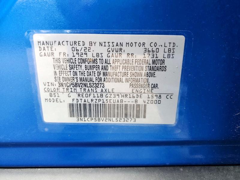 Aukcja sprzedaży 2022 Nissan Kicks, vin: 3N1CP5BV2NL523273, numer aukcji: 52245686
