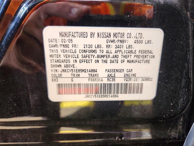 Продажа на аукционе авто 2005 Infiniti G35, vin: JNKCV51E85M214884, номер лота: 55097256