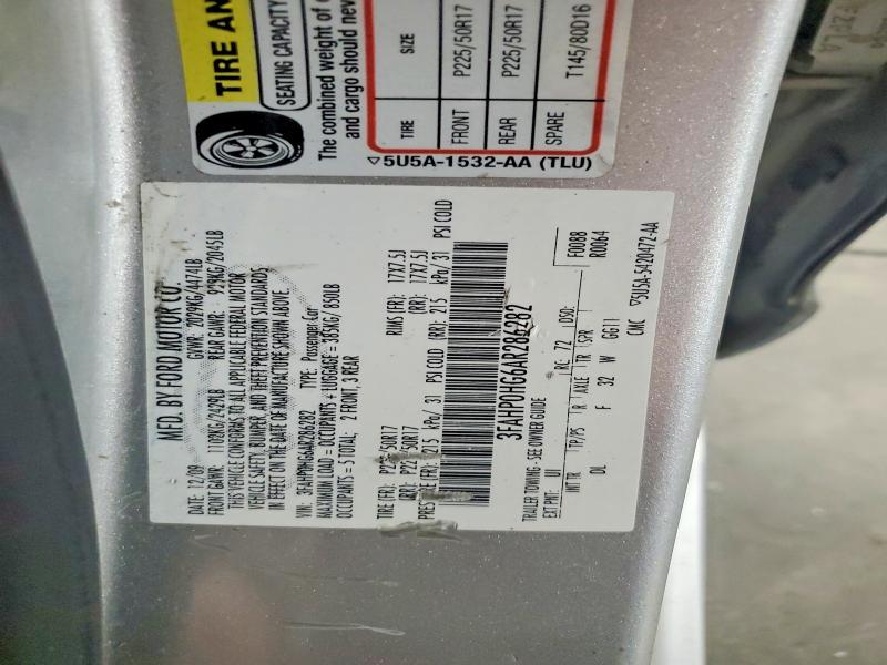 Продажа на аукционе авто 2010 Ford Fusion, vin: 3FAHP0HG6AR286282, номер лота: 52340786