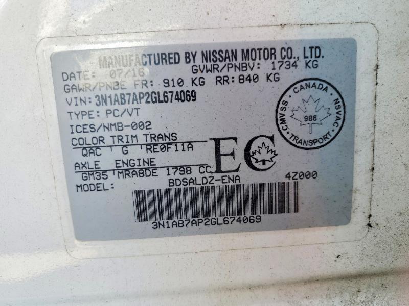 Продажа на аукционе авто 2016 Nissan Sentra, vin: 3N1AB7AP2GL674069, номер лота: 52031166