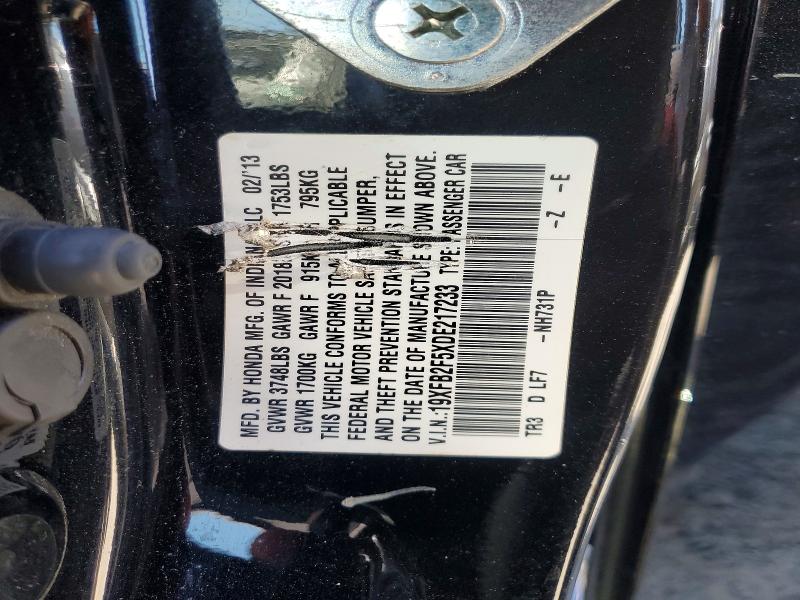 54837286 :رقم المزاد ، 19XFB2F5XDE217233 vin ، 2013 Honda Civic مزاد بيع