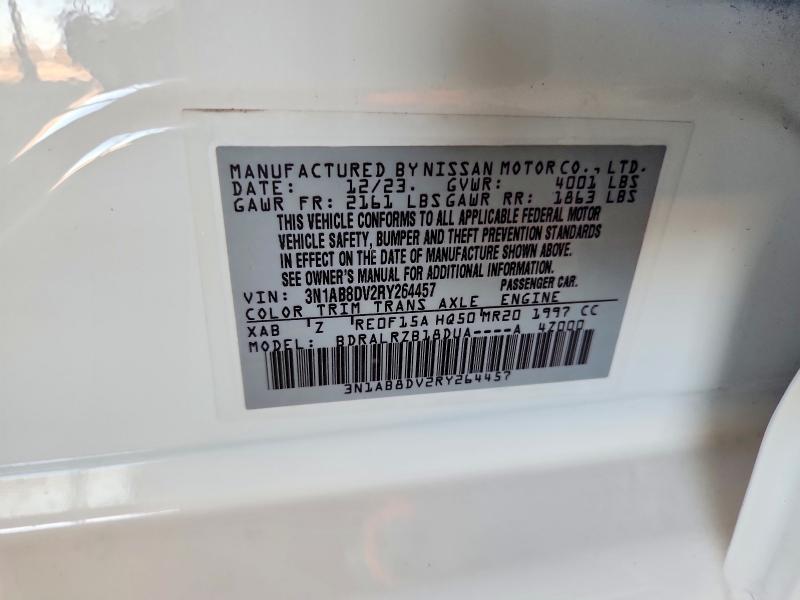 2024 Nissan Sentra მანქანა იყიდება აუქციონზე, vin: 3N1AB8DV2RY264457, აუქციონის ნომერი: 54635836