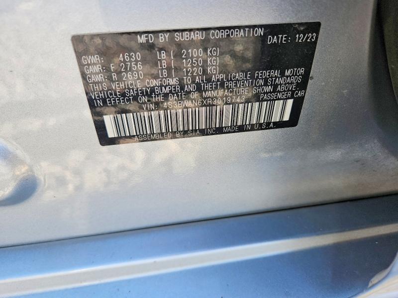 55019116 :رقم المزاد ، 4S3BWAN6XR3019743 vin ، 2024 Subaru Legacy مزاد بيع