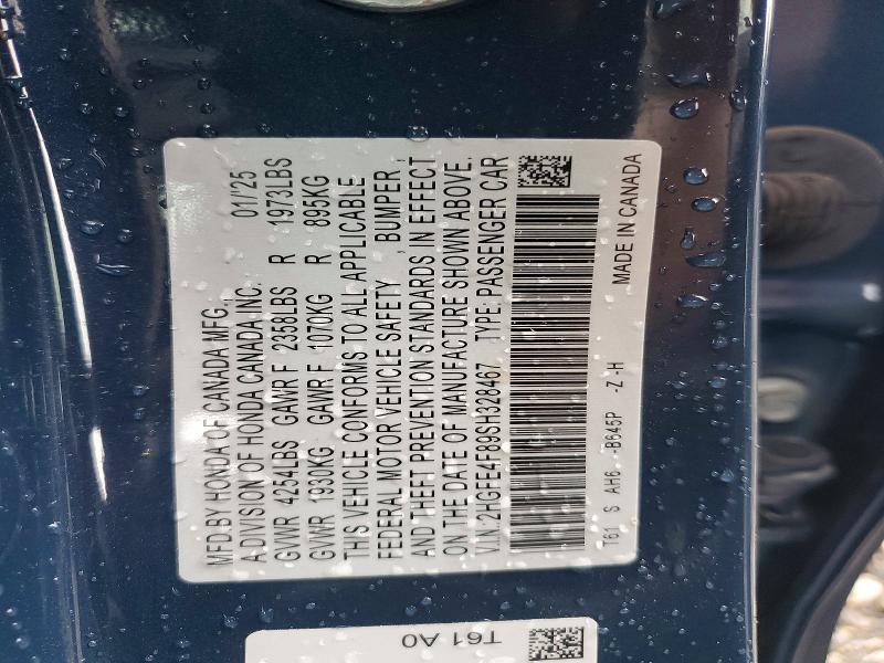 2025 Honda Civic მანქანა იყიდება აუქციონზე, vin: 2HGFE4F89SH328467, აუქციონის ნომერი: 54680846