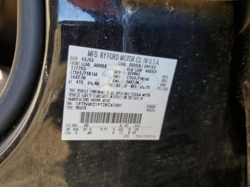 Продаж на аукціоні авто 2003 Ford F250, vin: 1FTNW21P73EC61001, номер лоту: 54008226