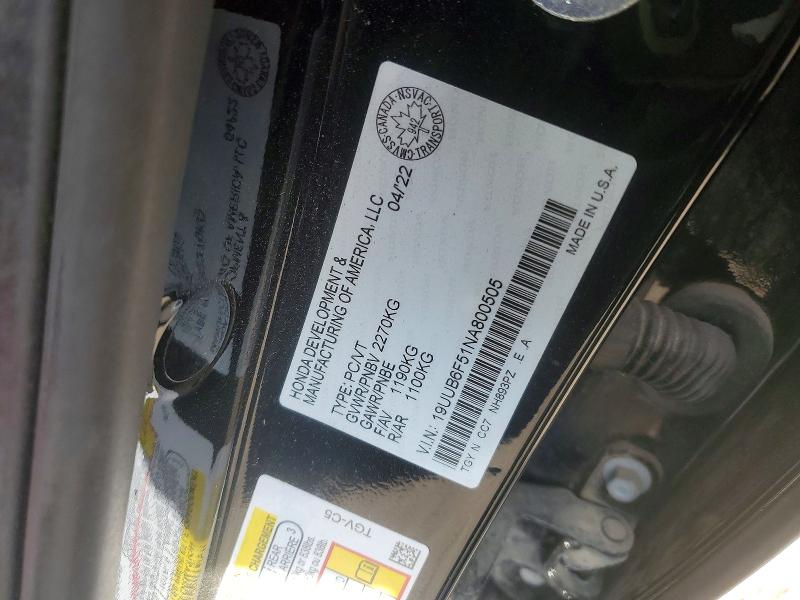 Продаж на аукціоні авто 2022 Acura Tlx, vin: 19UUB6F51NA800505, номер лоту: 52543466