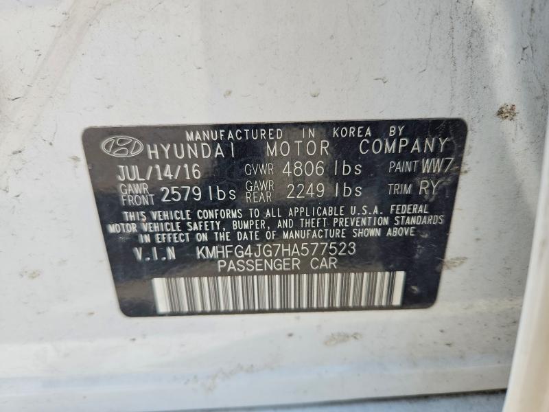 Продаж на аукціоні авто 2017 Hyundai Azera, vin: KMHFG4JG7HA577523, номер лоту: 53700876