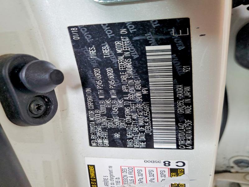 54511826 :رقم المزاد ، JTEBU5JR5J5544971 vin ، 2018 Toyota 4runner مزاد بيع