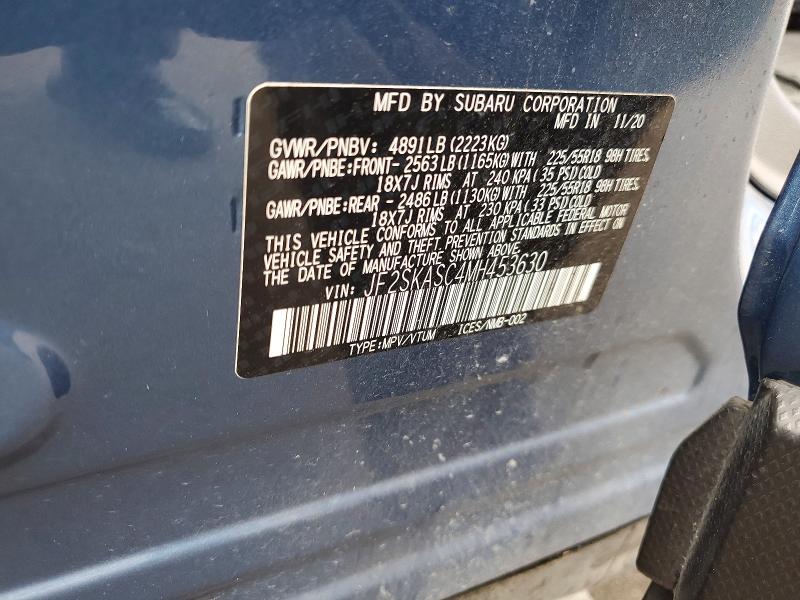 Продаж на аукціоні авто 2021 Subaru Forester, vin: JF2SKASC4MH453630, номер лоту: 52880246