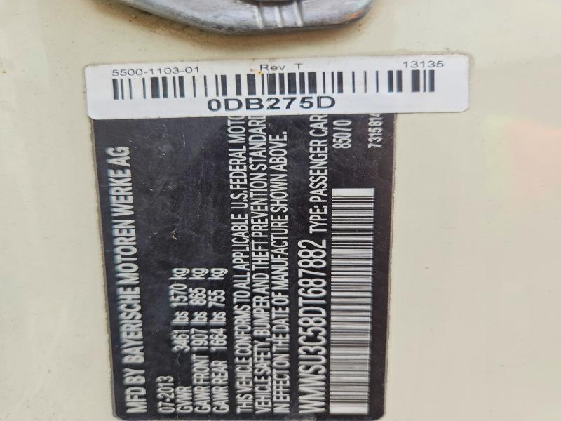 2013 Mini Cooper მანქანა იყიდება აუქციონზე, vin: WMWSU3C58DT687882, აუქციონის ნომერი: 53634366