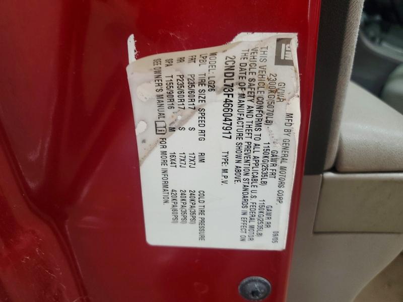 51825226 :رقم المزاد ، 2CNDL73F466047917 vin ، 2006 Chevrolet Equinox مزاد بيع