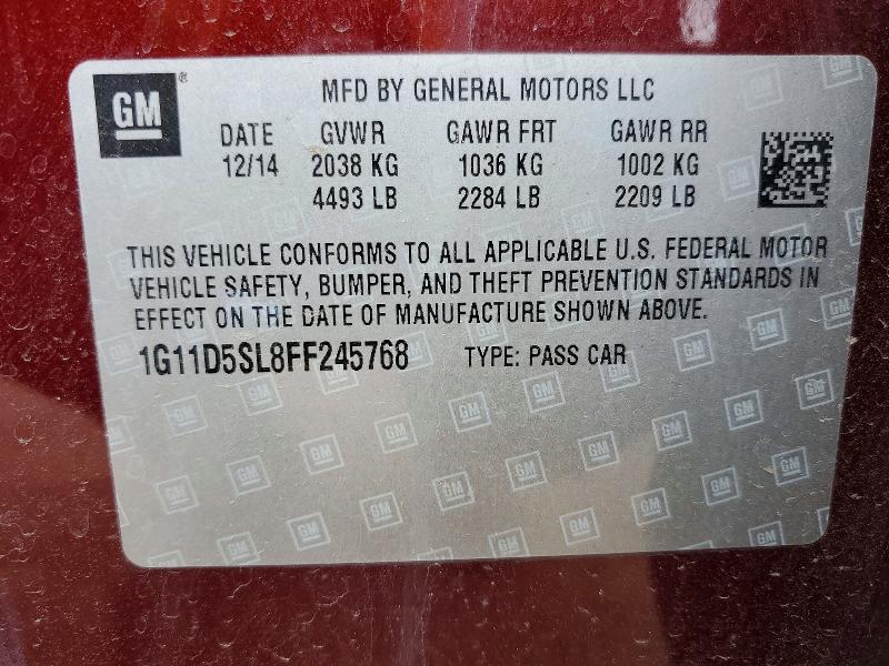 Продаж на аукціоні авто 2015 Chevrolet Malibu, vin: 1G11D5SL8FF245768, номер лоту: 53746626